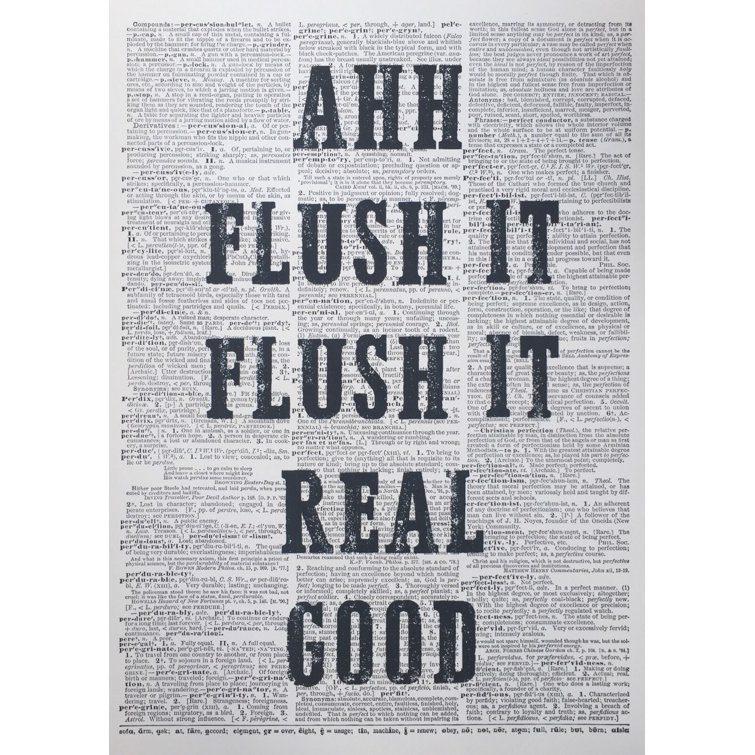 Maturi A3 Flush It Dictionary Print Funny Bathroom Quote Bathroom